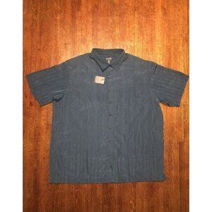 Van Heusen Men's 3XLT Big & Tall Textured Short Sleeve Shirt - Blue/Green